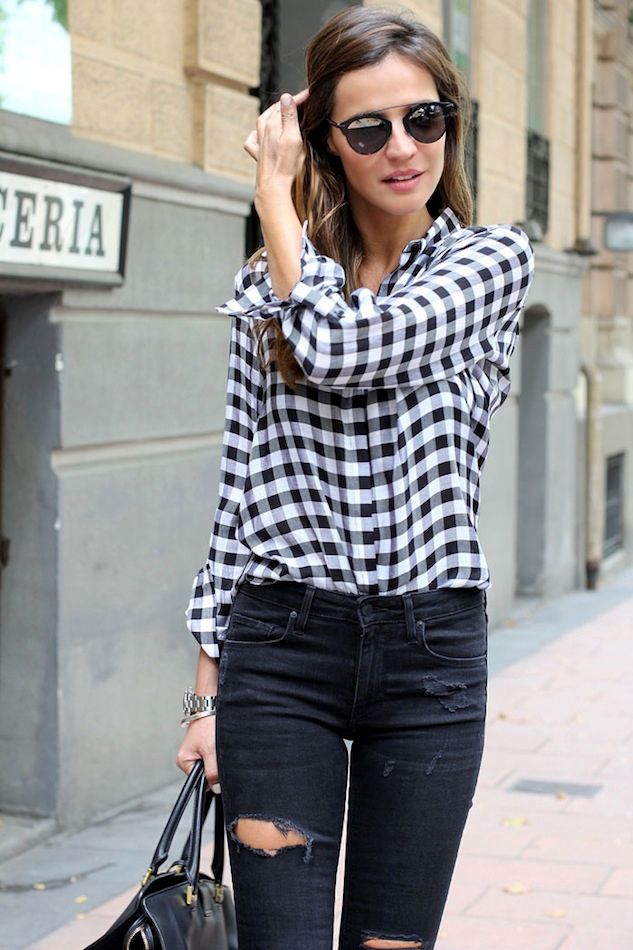 Le Fashion This Downtown Cool Look Proves That A Gingham Shirt Is A